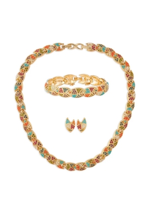 D'Orlan Vintage 1980s multi-stone necklace set - Gold