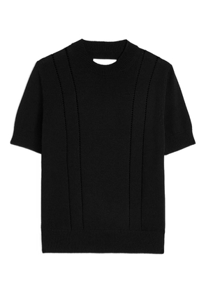 Jil Sander pointelle knitted t-shirt - Black