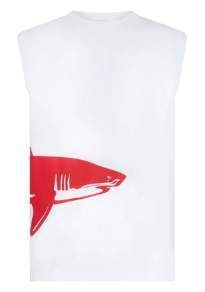 Let's Swim Shark-print tank top - White
