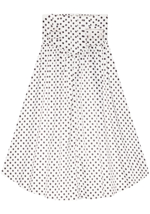 GANNI polka dot-print maxi skirt - White