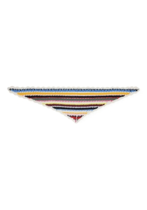 GANNI striped crochet triangle scarf - Blue