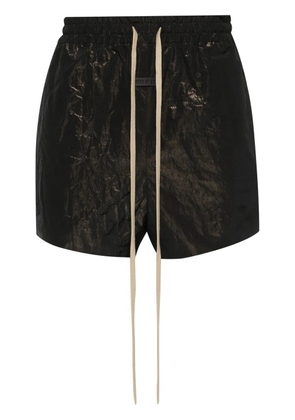 Fear Of God logo-patch lamé running shorts - Black