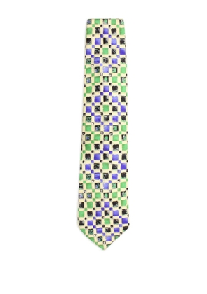 BOSS geometric-print silk tie - Neutrals