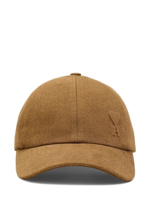 AMI Paris Ami de Coeur cotton embossed cap - Brown
