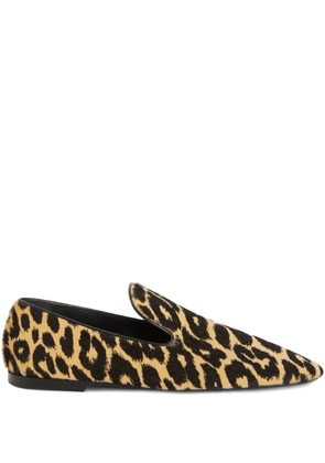 Jil Sander leopard-print loafers - Brown