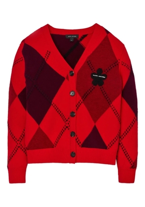 Marc Jacobs argyle daisy cardigan - Red
