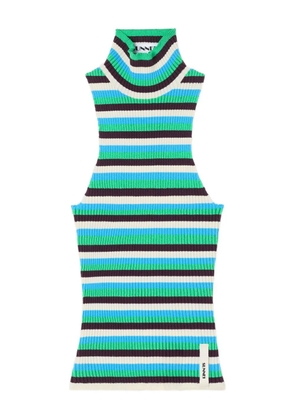 Sunnei striped high-neck vest - Blue