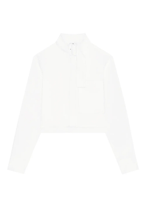 Courrèges chest-pocket buckle-collar shirt - White