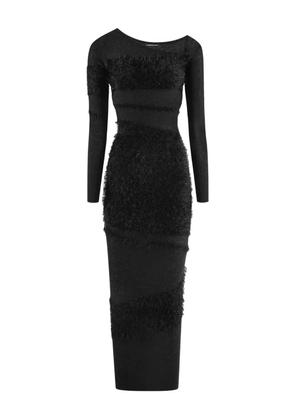 Manière De Voir off-shoulder knitted maxi dress - Black