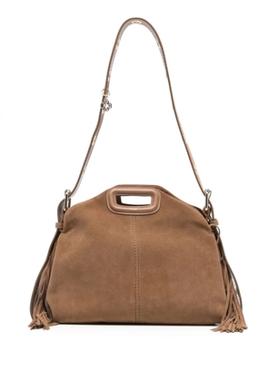 Maje miss M fringed suede shoulder bag - Brown