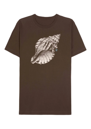 Osklen shell-print T-shirt - Brown