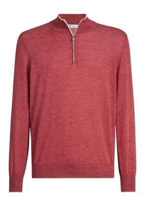 Brunello Cucinelli half-zip long-sleeve sweater - Red