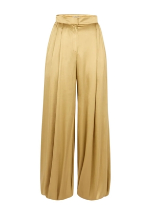 Nina Ricci pleated-effect satin palazzo pants - Black