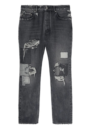 Palm Angels distressed straight-leg jeans - Black
