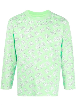 ERL logo-print long-sleeved T-shirt - Green