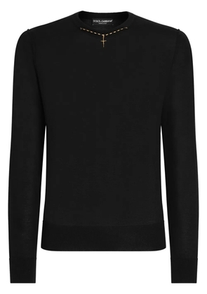 Dolce & Gabbana necklace-appliqué sweater - Black