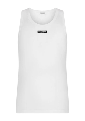 Dolce & Gabbana logo-patch tank top - White