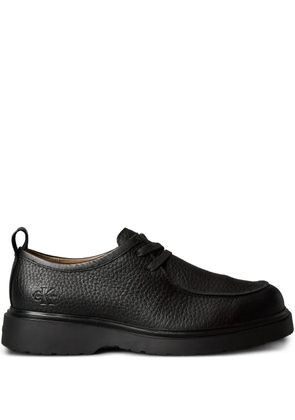 Calvin Klein pebbled-leather lug-sole derby shoes - Black