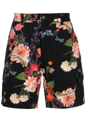 Osklen floral-print cotton cargo shorts - Black