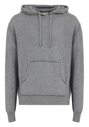 Maison Margiela pouch-pocket knitted drawstring hoodie - Grey