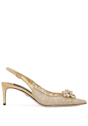 Dolce & Gabbana 60mm Rainbow slingback pumps - Neutrals