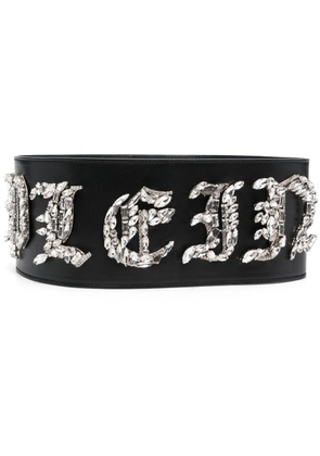 Philipp Plein logo-embellished leather belt - Black