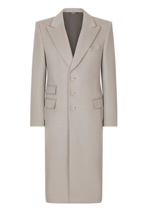 Dolce & Gabbana single-breasted cashmere coat - Neutrals