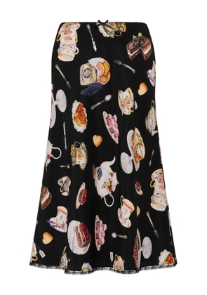 Moschino dessert-print midi skirt - Black