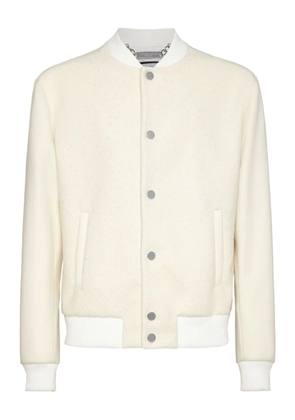 Philipp Plein rhinestone-embellished bomber jacket - Neutrals