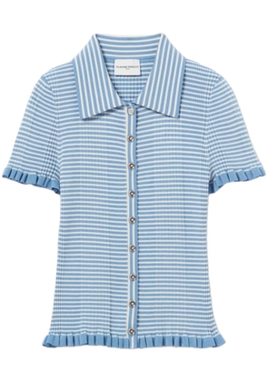 Claudie Pierlot striped button-up T-shirt - Blue