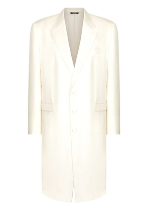 Dolce & Gabbana single-breasted silk coat - White