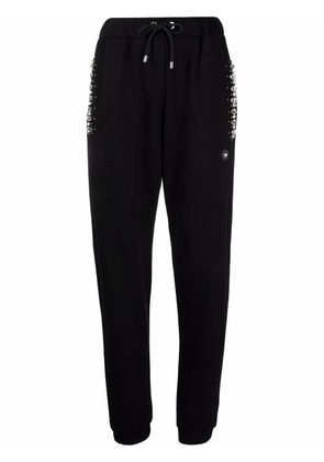 Philipp Plein crystal iconic-plein track pants - Black
