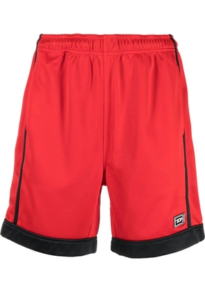 Diesel logo-patch track shorts - Red