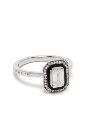 Selim Mouzannar 18kt white gold Mina diamond and enamel ring - Silver