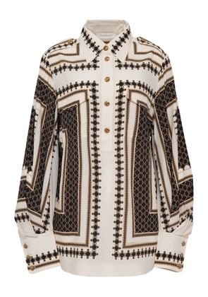 ZIMMERMANN chain-print pocket blouse - Black