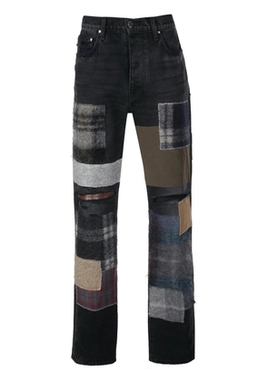AMIRI mohair patchwork loose jeans - Black