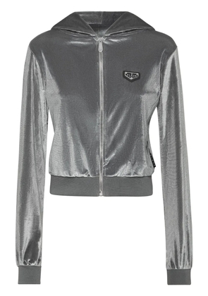 Philipp Plein Strass Skull hoodie - Grey