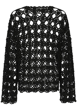 Dolce & Gabbana open-knit cotton jumper - Black