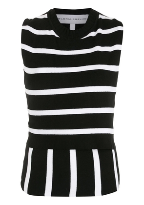Gloria Coelho striped sleeveless top - Black
