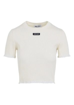 Miu Miu lace-trimmed top - White
