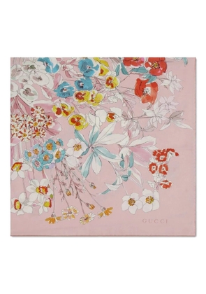 Gucci floral-print silk scarf - Pink