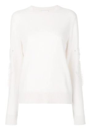 Barrie Romantic Timeless cashmere round neck pullover - White
