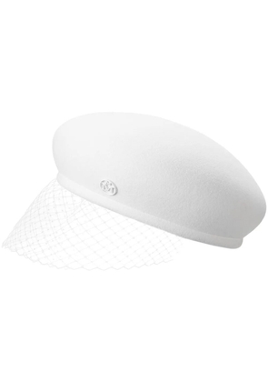 Maison Michel New Bonnie veil beret - White