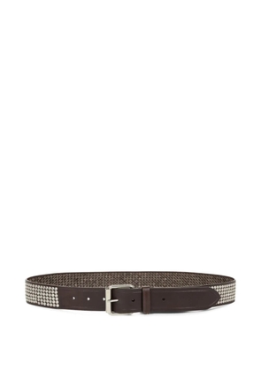 DRIES VAN NOTEN studded leather belt - Brown