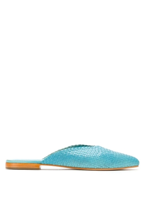 Sarah Chofakian braided leather mules - Blue