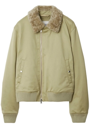 Burberry shearling-collar bomber jacket - Neutrals