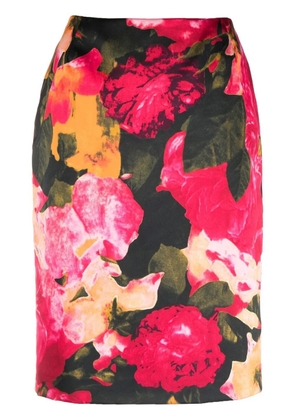 Versace Pre-Owned 2000s rose print pencil skirt - Pink