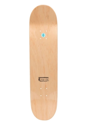 Maharishi logo-print detail skateboard - Brown