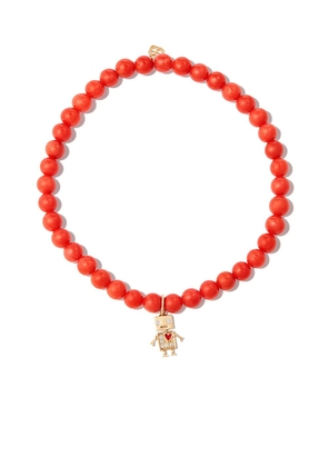 Sydney Evan 14kt yellow gold Robot coral and diamond bracelet