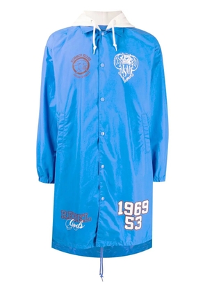 Undercoverism logo-print hooded coat - Blue